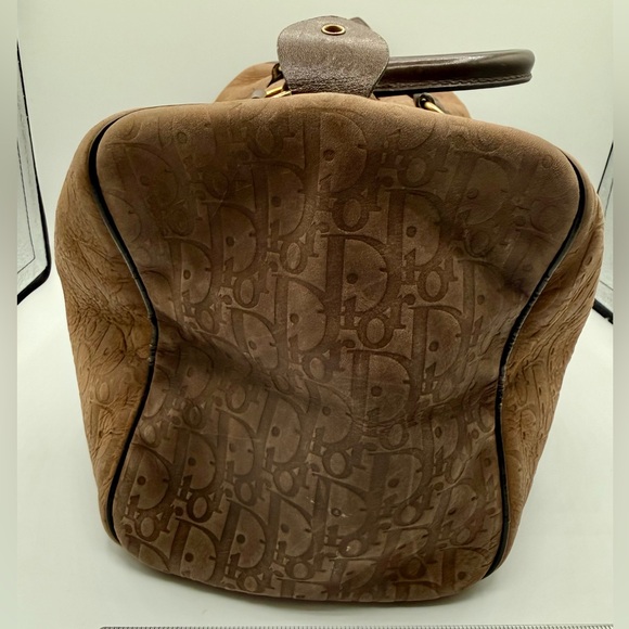 B Condition Dior Diorissimo Suede leather allover Monogram Trotter Boston Bag - Picture 2 of 5
